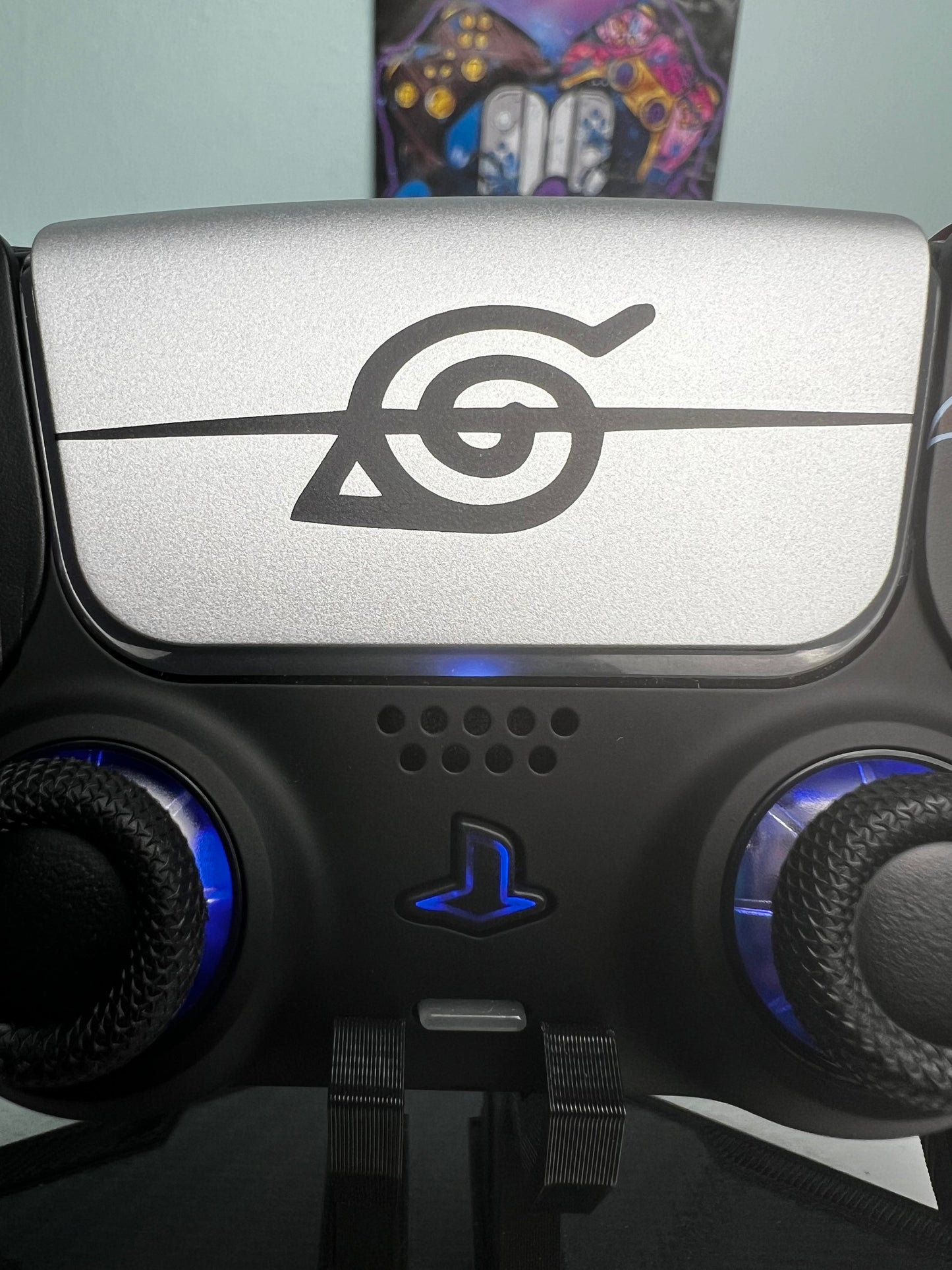 Anime Manga - Red Clouds - RGB LED - Custom Wireless Controller for PS5 Or PC