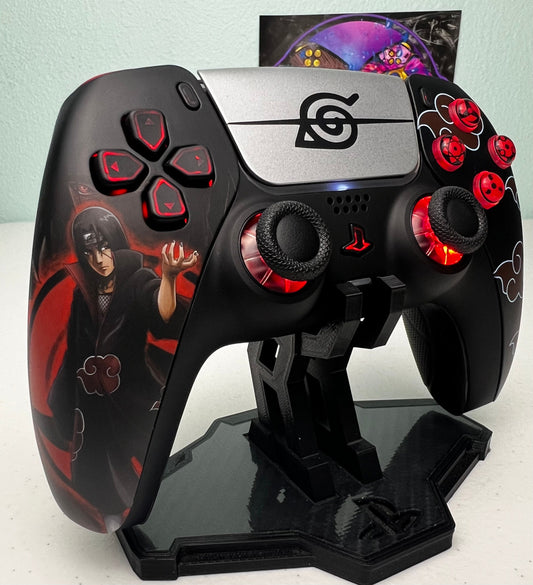 Anime Manga - Red Clouds - RGB LED - Custom Wireless Controller for PS5 Or PC