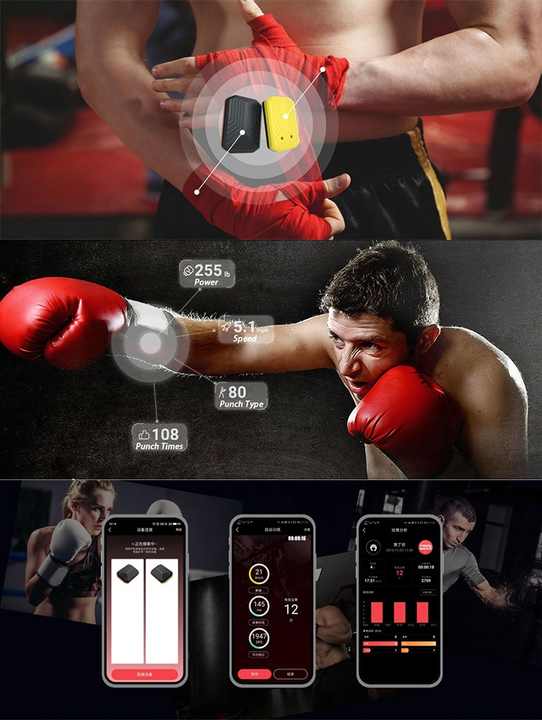 Sensor de velocidade à prova d'água trendfit, sensor vestível para boxe de força e tempos