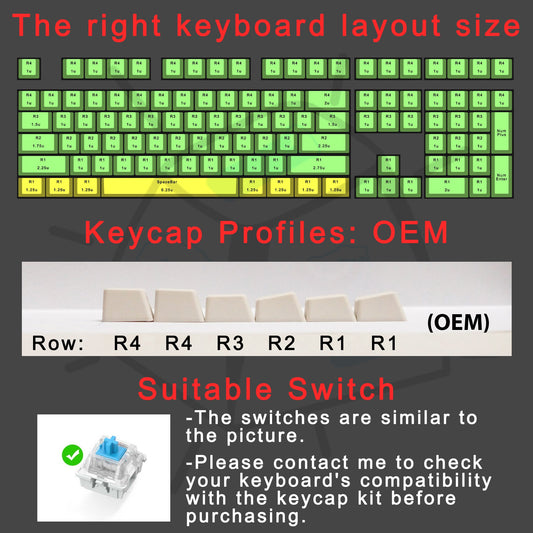 123 Keys Anime keycap Set, Custom PBT Dye Subbed Keycaps For Mechanical Keyboard, Custom Keycap Profile Cherry - OEM For The Keyboard