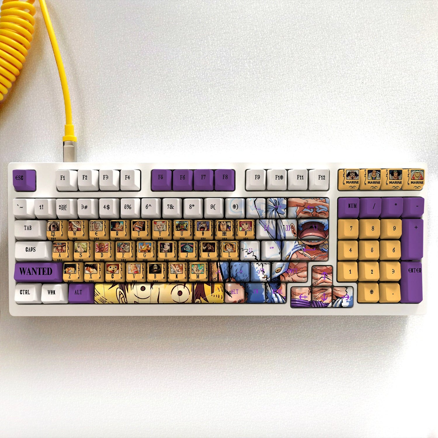 123 Keys Pirates' Wanted Posters Theme keycap, Hito Hito no Mi Model: Nika Keycaps, Wanted Poster Handmade Keycap Gift Decor For Gaming room