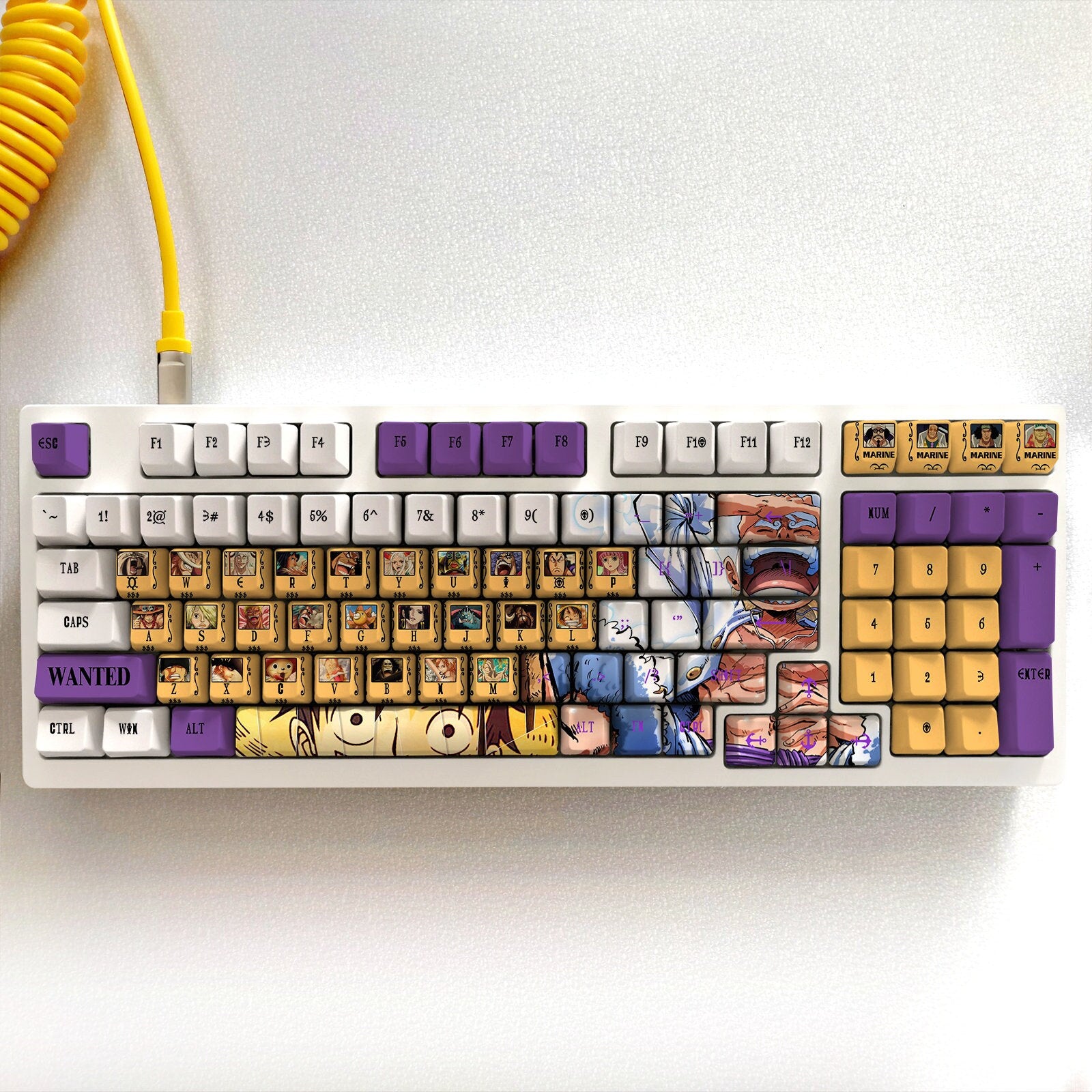 123 Keys Pirates' Wanted Posters Theme keycap, Hito Hito no Mi Model: Nika Keycaps, Wanted Poster Handmade Keycap Gift Decor For Gaming room