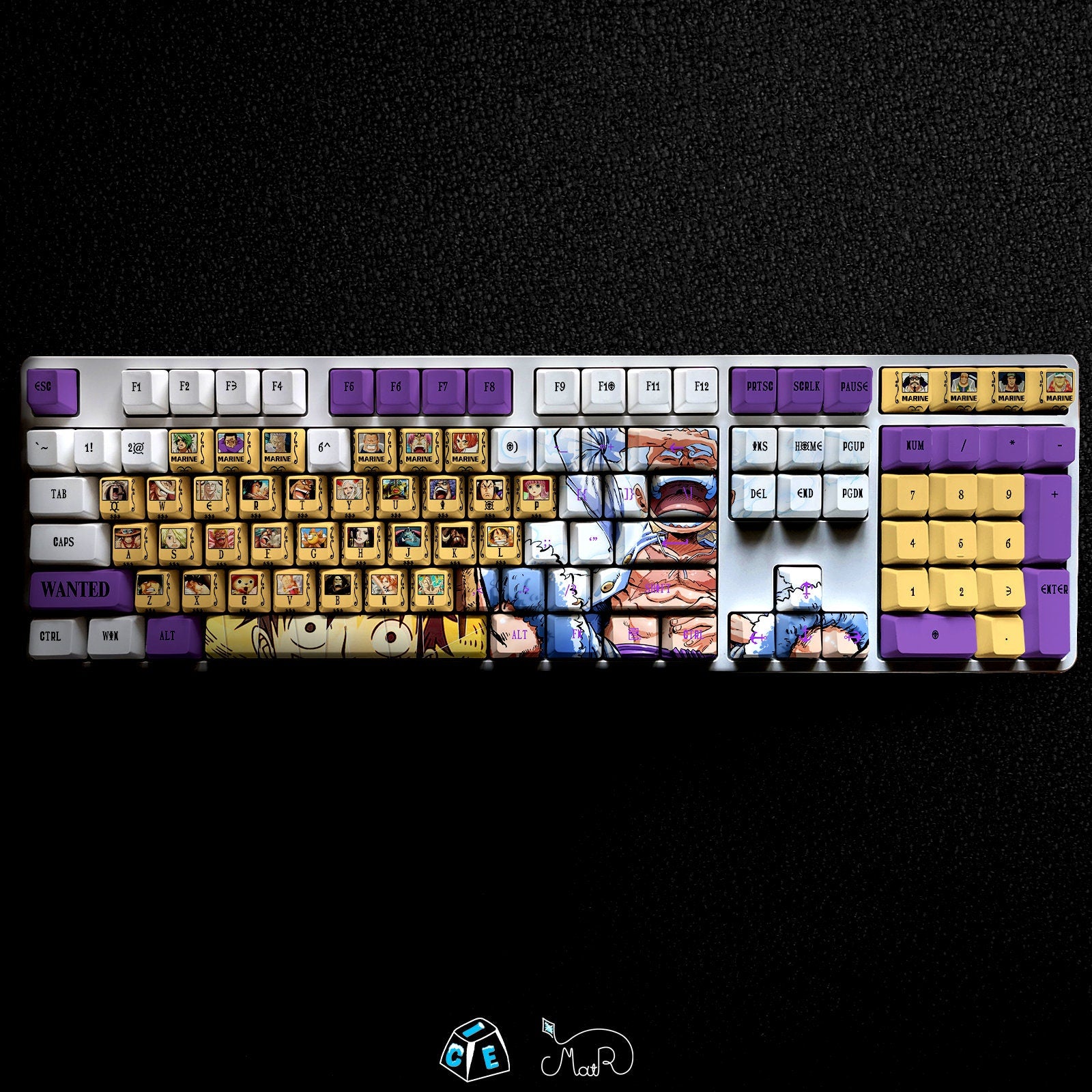 123 Keys Pirates' Wanted Posters Theme keycap, Hito Hito no Mi Model: Nika Keycaps, Wanted Poster Handmade Keycap Gift Decor For Gaming room