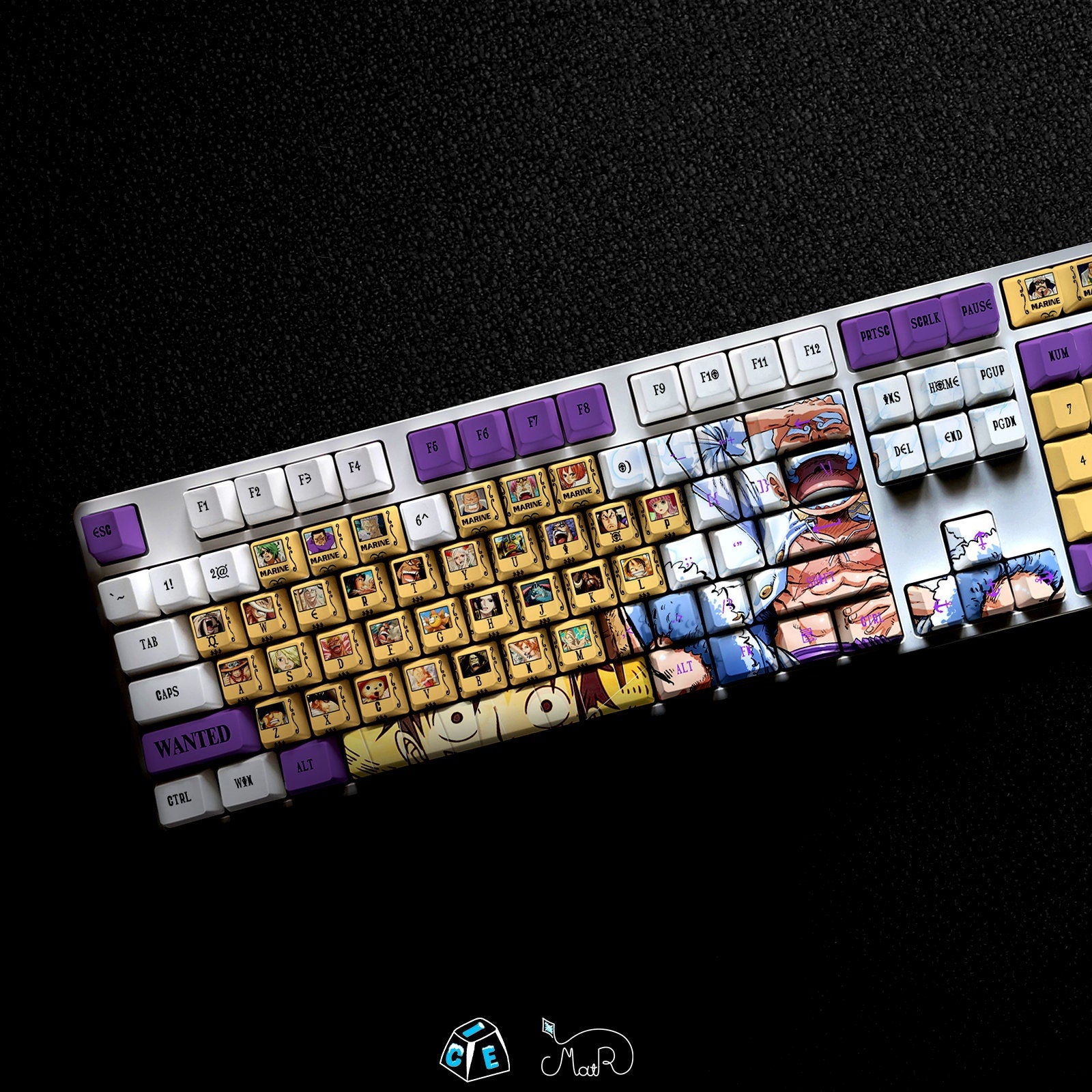 123 Keys Pirates' Wanted Posters Theme keycap, Hito Hito no Mi Model: Nika Keycaps, Wanted Poster Handmade Keycap Gift Decor For Gaming room